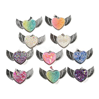 Eletroplated Natural Druzy Agate Pendants G-G131-03P-1