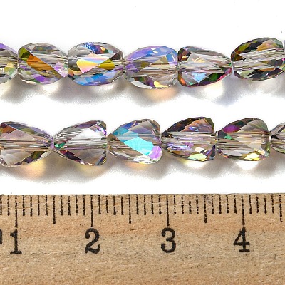 Transparent Electroplate Glass Beads Strands GLAA-G116-03A-HR02-1