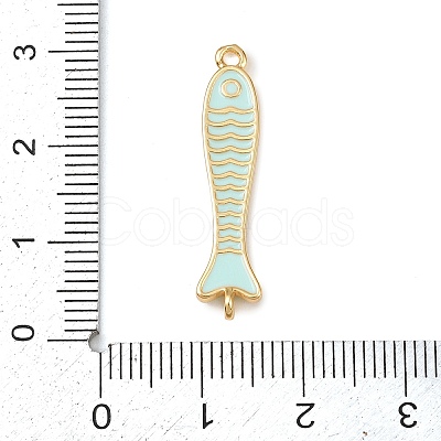 Brass Enamel Fish Connector Charms KK-L255-15G-02-1