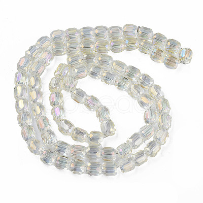 Electroplate Transparent Glass Beads Strands EGLA-N002-32-C04-1
