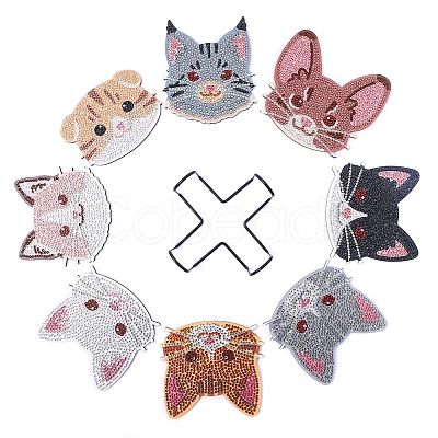 DIY Diamond Painting Animal Theme Coaster Kits PW-WGBBB48-01-1