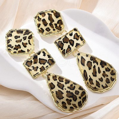 Alloy acrylic Dangle Stud Earrings EJEW-M075-01G-05-1