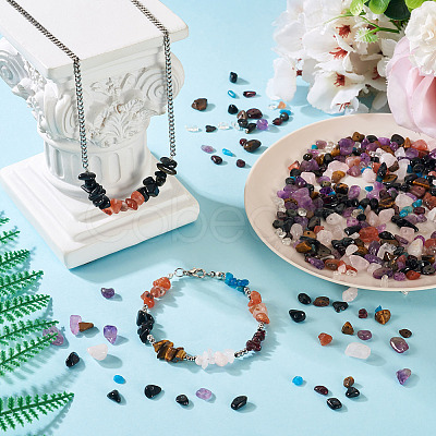 90G 8 Styles Natural Mixed Gemstone Beads G-TA0002-77-1