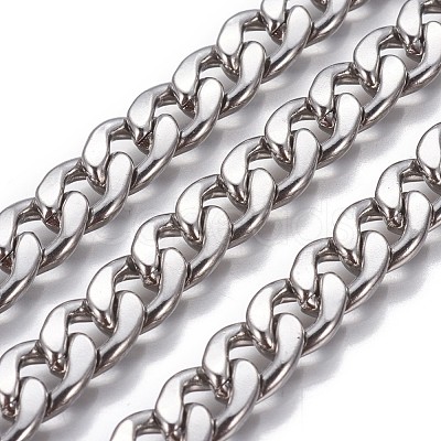 Tarnish Resistant 304 Stainless Steel Cuban Link Chains CHS-P007-14P-1