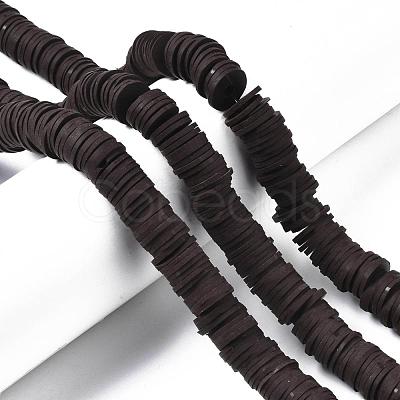 Flat Round Handmade Polymer Clay Beads CLAY-R067-12mm-38-1