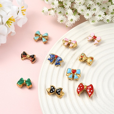10Pcs 10 Styles 304 Stainless Steel Enamel Beads STAS-YW0003-65-1