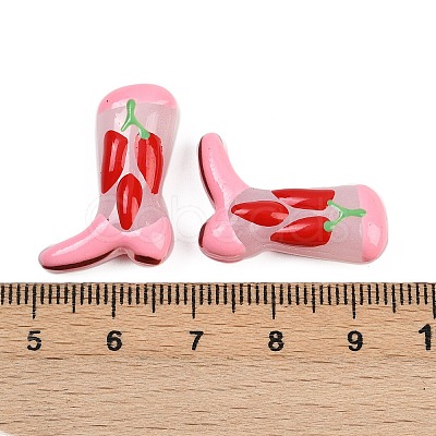 Boot Baking Paint Glass Enamel Beads LAMP-C020-02A-1