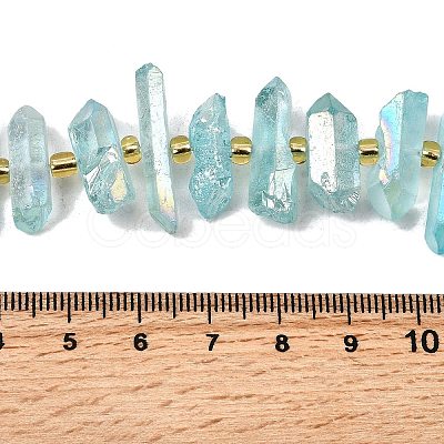 Electroplated Natural Quartz Crystal Beads Strands G-F800-F15-1