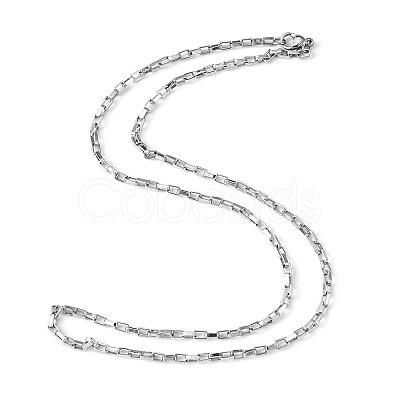 Tarnish Resistant Box Chain Necklace for Men LS-NJEW-F027-17-2.5mm-1