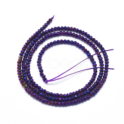 Electroplate Glass Beads Strands GLAA-F079-A-FP05-1