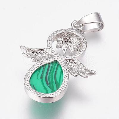 Synthetic Malachite Pendants G-G651-A03-1