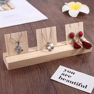 1-Slot Wooden Earring Display Card Stands EDIS-R027-01A-01-1