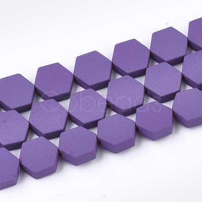 Spray Painted Non-magnetic Synthetic Hematite Beads Strands G-T116-03C-15-1