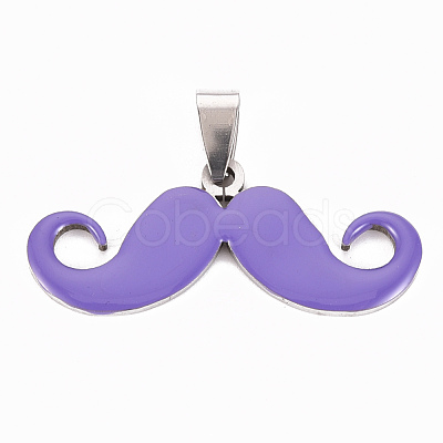 201 Stainless Steel Enamel Pendants STAS-S110-075B-1