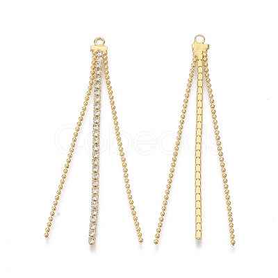 Brass Big Chain Tassel Pendants KK-S355-003-NF-1
