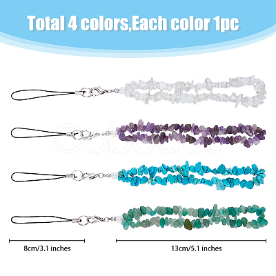 Gemstone Chips Mobile Straps HJEW-PH01884-1