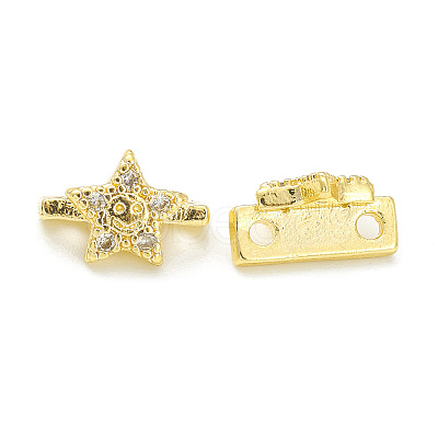 Rack Plating Brass Pave Cubic Zirconia Slide Charms KK-G464-02G-1