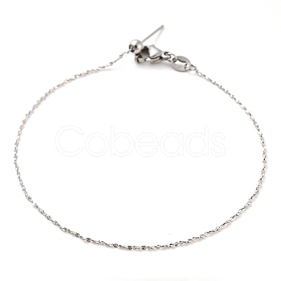 Non-Tarnish 304 Stainless Steel Add a Bead Adjustable Chains Bracelets for Women BJEW-M307-01B-P-1