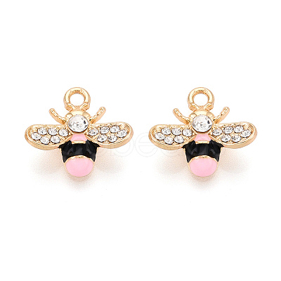 Alloy Rhinestone and Enamel Pendants PALLOY-T092-41G-02-1