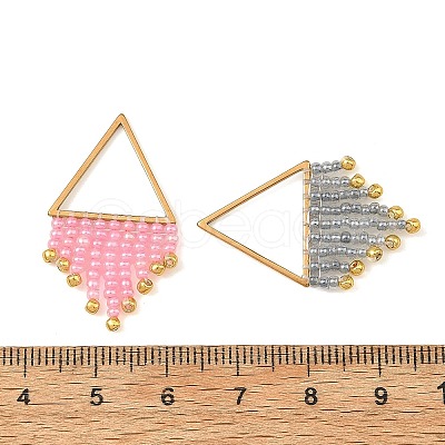 Glass Seed Beads Tassel Pendants PALLOY-MZ01455-1