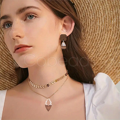 10Pcs 5 Styles Wood and Resin Pendants FIND-YW0008-21-1