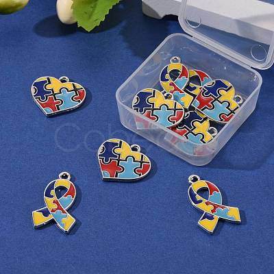 8Pcs 2 Style Enamel Alloy Pendants ENAM-LS0001-09P-1