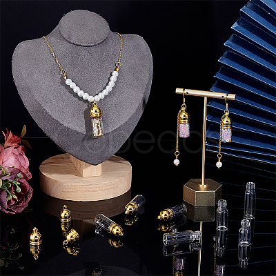12Pcs 3 Styles Clear Glass Wish Bottle Pendants FIND-PH0024-30G-1