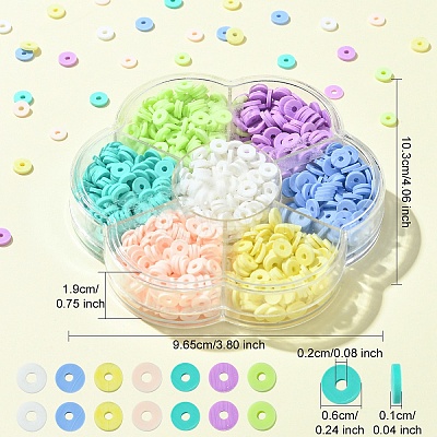 68G 7 Colors Handmade Polymer Clay Beads CLAY-YW0002-21-1