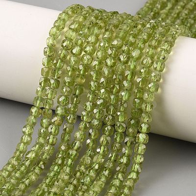Natural Peridot Beads Strands G-K376-D03-4x4mm-1