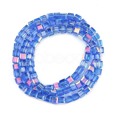 Electroplate Transparent Glass Beads Strands EGLA-B011-07A-AB03-1