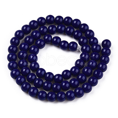 Opaque Solid Color Glass Beads Strands X-GLAA-T032-P6mm-03-1