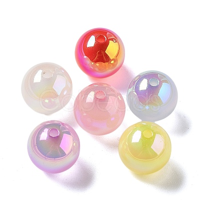 UV Plating Iridescent Acrylic Beads MACR-D032-04-1