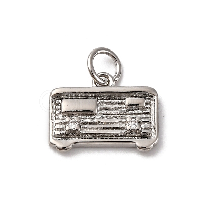 Brass Micro Pave Cubic Zirconia Pendants KK-P308-35P-1