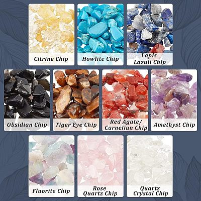 Nbeads 10 Styles Natural Mixed Gemstone Chip Beads G-NB0003-97-1