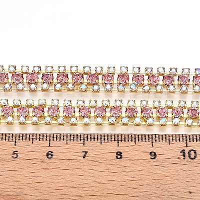 Iron Rhinestone Cup Chains CH-T006-04G-11-1