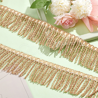 Two Tone Polyester Twisted Rope Tassel Fringe Trimming DIY-WH0304-703B-1