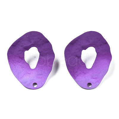 Spray Painted Iron Stud Earring Findings IFIN-N008-022B-1
