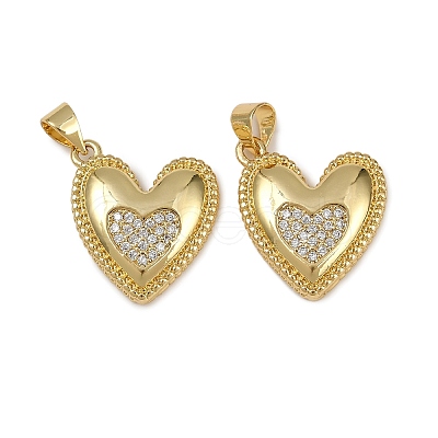 Brass Micro Pave Cubic Zirconia Pendants KK-I358-068G-01-1