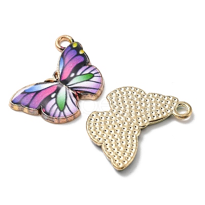 10Pcs 5 Colors Printed Alloy Pendants FIND-YW0001-94-1