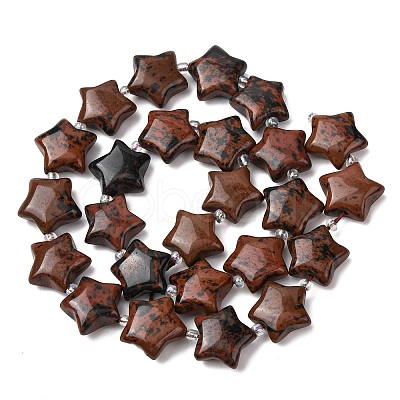 Natural Mahogany Obsidian Beads Strands G-K359-E03-1