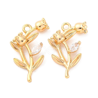 Brass Rhinestone Pendants KK-E793-15G-1