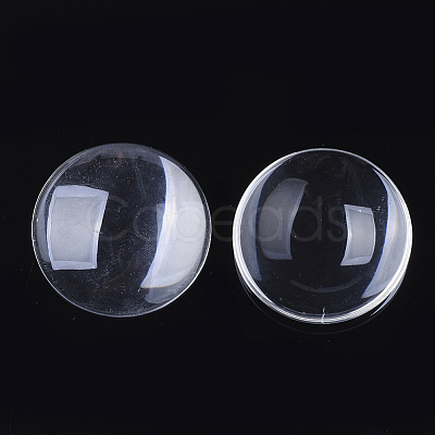 Transparent Glass Cabochons GGLA-R026-40mm-B-1