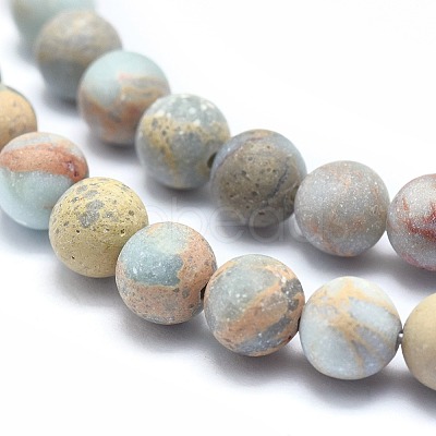 Natural Aqua Terra Jasper Beads Strands G-N0128-48F-6mm-1