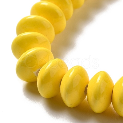 Glazed Porcelain Beads PORC-E017-02G-1