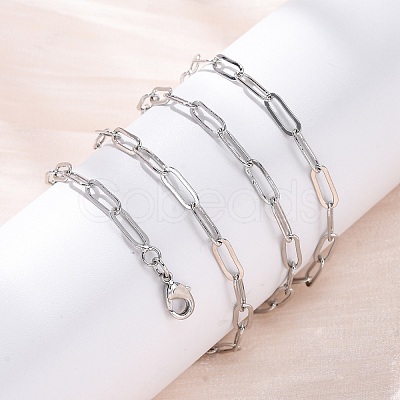 Brass Paperclip Chains Necklaces for Women NJEW-D302-69P-1