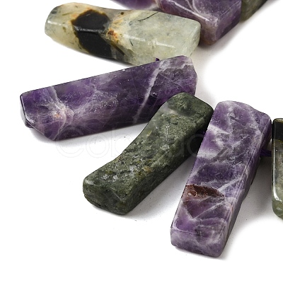 Natural Amethyst and Prehnite Beads Strands G-S386-D17-1