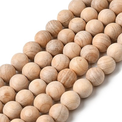 Natural Wood Beads Strands WOOD-B011-01A-6mm-1