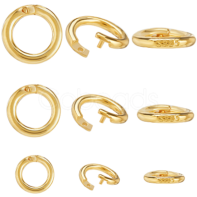 9Pcs 3 Styles 925 Sterling Silver Locking Jump Ring STER-BBC0006-99-1