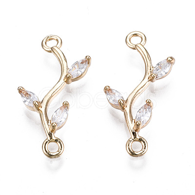 Brass Micro Pave Cubic Zirconia Links Connectors KK-S359-156A-RS-1