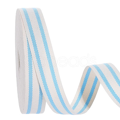 Cotton Stripe Pattern Ribbon OCOR-WH0078-550C-1